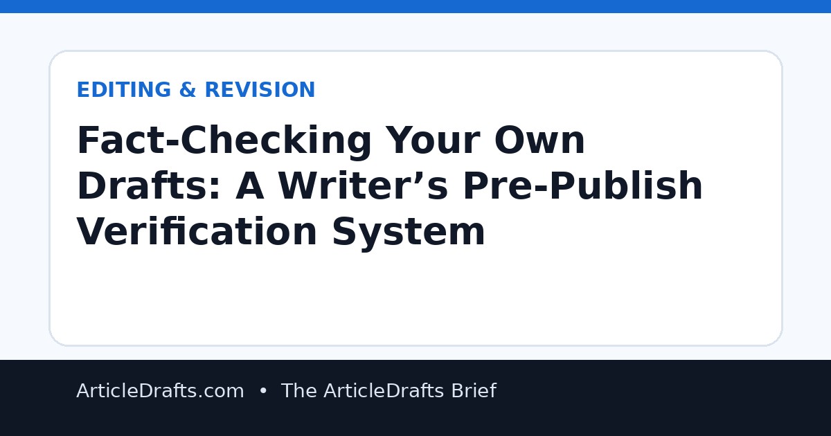 Fact-Checking Your Own Drafts: A Writer’s Pre-Publish Verification System